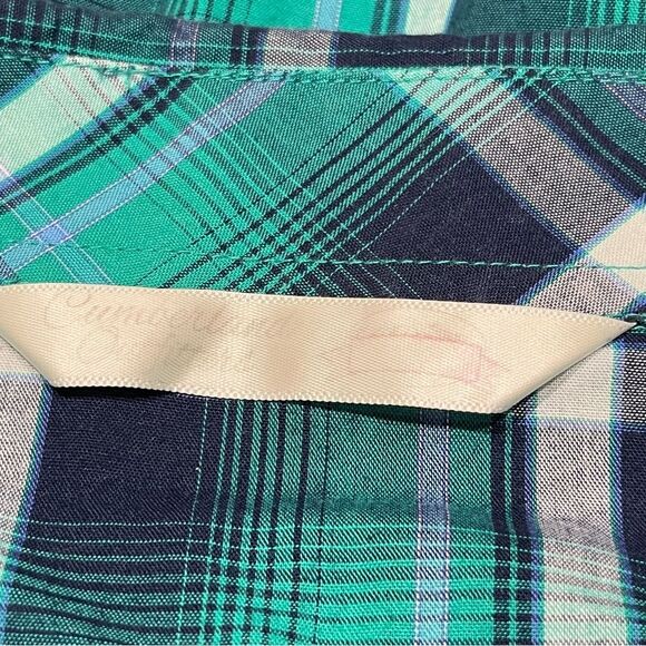 CUMBERLAND Green Blue Country Western Shirt 1X‎ Pearl Snap Long Sleeve Riding - Picture 13 of 14
